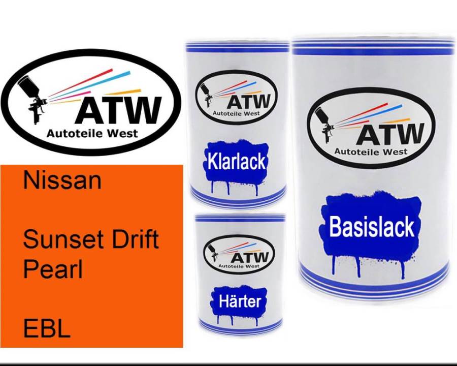 Nissan, Sunset Drift Pearl, EBL: 500ml Lackdose + 500ml Klarlack + 250ml Härter - Set, von ATW Autoteile West.
